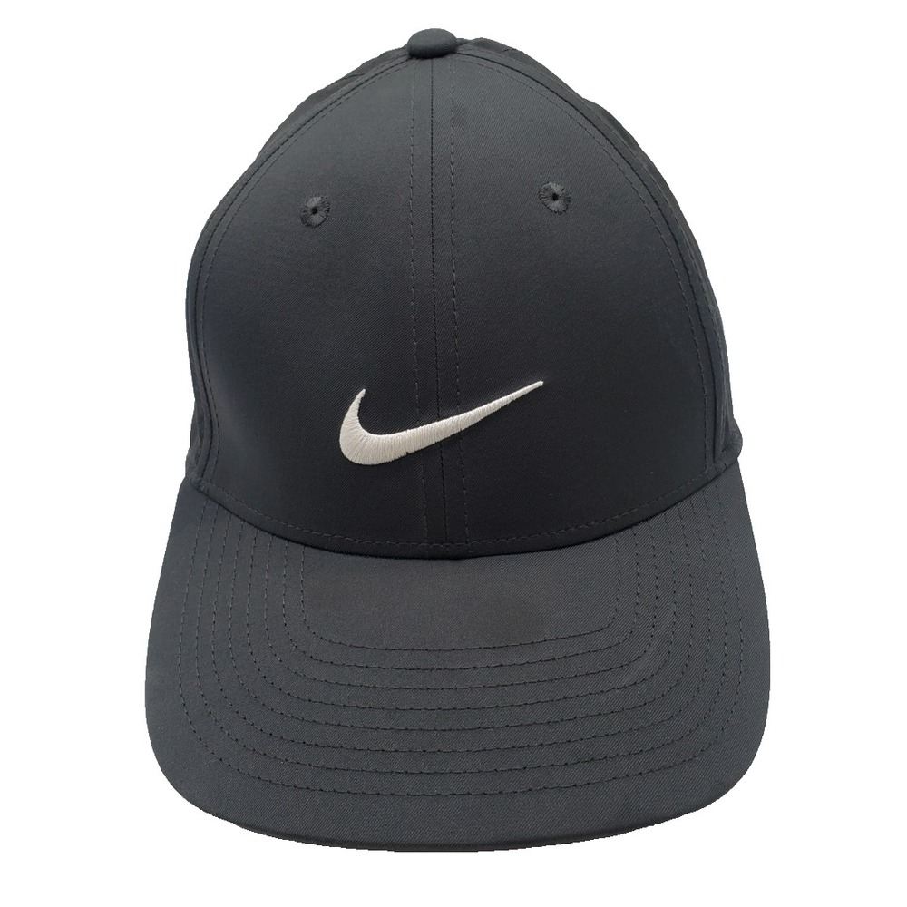 Nike Dri-Fit Legacy91 Swoosh Logo Black Snapback Hat Adjustable